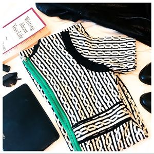Gabby Skye black | white | green knit dress